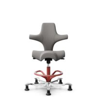 HÅG Capisco 8106 - Oceanic (Camira) - Recycled Polyester - OCI008 - Warm grey - Blush Rose - 265 mm (seat height 53-79cm) - Glides