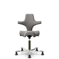 HÅG Capisco 8106 - Oceanic (Camira) - Recyceltes Polyesters - OCI008 - Warm grey - Moss Grey - 265 mm (Sitzhöhe 53-79cm) - Bodengleiter