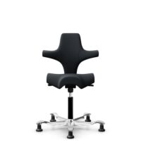 HÅG Capisco 8106 - Oceanic (Camira) - Polyester recyclé - OCI001 - Black - Noir - 150 mm (hauteur d’assise 40–55 cm) - Patins
