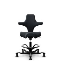 HÅG Capisco 8106 - Oceanic (Camira) - Poliester z recyklingu - OCI001 - Black - Black - 265 mm (seat height 53-79cm) - Glides
