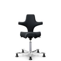 HÅG Capisco 8106 - Oceanic (Camira) - Recycled Polyester - OCI001 - Black - Silver - 200 mm (seat height 46-64cm) - Glides