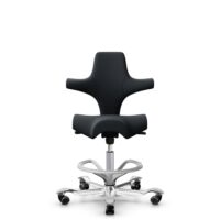 HÅG Capisco 8106 - Oceanic (Camira) - Recycled Polyester - OCI001 - Black - Silver - 265 mm (seat height 53-79cm) - Soft castors for hard floors