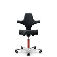 HÅG Capisco 8106 - Oceanic (Camira) - Polyester recyclé - OCI001 - Black - Blush Rose - 150 mm (hauteur d’assise 40–55 cm) - Roues souples pour sols durs