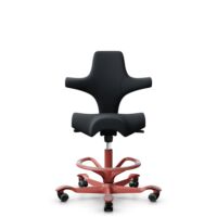 HÅG Capisco 8106 - Oceanic (Camira) - Poliester z recyklingu - OCI001 - Black - Blush Rose - 265 mm (seat height 53-79cm) - Hard castors for soft floors