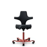 HÅG Capisco 8106 - Oceanic (Camira) - Polyester recyclé - OCI001 - Black - Blush Rose - 265 mm (hauteur d’assise 53–79 cm) - Roues souples pour sols durs