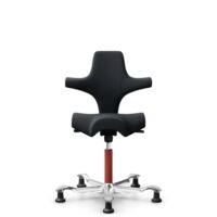 HÅG Capisco 8106 - Oceanic (Camira) - Recycled Polyester - OCI001 - Black - Blush Rose - 265 mm (seat height 53-79cm) - Glides