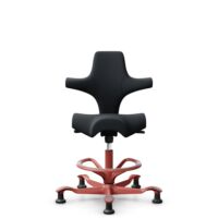 HÅG Capisco 8106 - Oceanic (Camira) - Recycled Polyester - OCI001 - Black - Blush Rose - 265 mm (seat height 53-79cm) - Glides