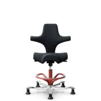HÅG Capisco 8106 - Oceanic (Camira) - Recycled Polyester - OCI001 - Black - Blush Rose - 265 mm (seat height 53-79cm) - Glides