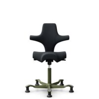 HÅG Capisco 8106 - Oceanic (Camira) - Recycled Polyester - OCI001 - Black - Moss Grey - 200 mm (seat height 46-64cm) - Glides