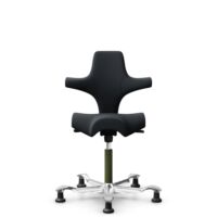 HÅG Capisco 8106 - Oceanic (Camira) - Recyceltes Polyesters - OCI001 - Black - Moss Grey - 265 mm (Sitzhöhe 53-79cm) - Bodengleiter