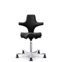 HÅG Capisco 8106 - Puxx 1 (Oniro) - Polyurethane synthetic leather - PU215816 - Black - Silver - 150mm (seat height 40–55cm) - Glides
