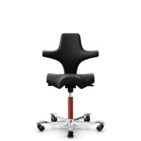 HÅG Capisco 8106 - Puxx 1 (Oniro) - Similicuir en polyuréthanes - PU215816 - Black - Blush Rose - 150 mm (hauteur d’assise 40–55 cm) - Roues souples pour sols durs