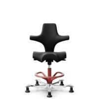 HÅG Capisco 8106 - Puxx 1 (Oniro) - Polyurethane synthetic leathers - PU215816 - Black - Blush Rose - 200 mm (seat height 46-64cm) - Glides