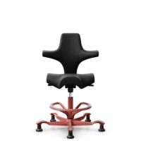 HÅG Capisco 8106 - Puxx 1 (Oniro) - Polyurethan-Kunstleder - PU215816 - Black - Blush Rose - 265 mm (Sitzhöhe 53-79cm) - Bodengleiter