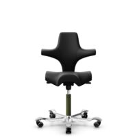 HÅG Capisco 8106 - Puxx 1 (Oniro) - Polyurethane synthetic leathers - PU215816 - Black - Moss Grey - 265 mm (seat height 53-79cm) - Hard castors for soft floors