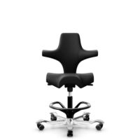 HÅG Capisco 8106 - Illusion 3.0 (Nevotex) - Cuero sintético de poliuretano - ILU3110 - Black - Black - 200 mm (seat height 46-64cm) - Hard castors for soft floors
