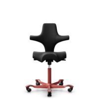 HÅG Capisco 8106 - Illusion 3.0 (Nevotex) - Polyurethan-Kunstleder - ILU3110 - Black - Blush Rose - 265 mm (Sitzhöhe 53-79cm) - Weiche Rollen für harte Böden
