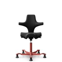 HÅG Capisco 8106 - Illusion 3.0 (Nevotex) - Similicuir en polyuréthane - ILU3110 - Black - Blush Rose - 265 mm (hauteur d’assise 53–79 cm) - Patins