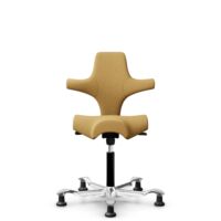 HÅG Capisco 8106 - Sirdal (GU) - Lana - SRD320 - Ochre - Black - 150mm (seat height 40–55cm) - Glides