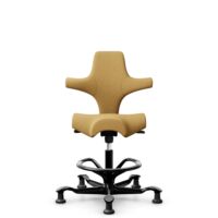 HÅG Capisco 8106 - Sirdal (GU) - Wool - SRD320 - Ochre - Black - 200 mm (seat height 46-64cm) - Glides