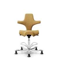 HÅG Capisco 8106 - Sirdal (GU) - Wolle - SRD320 - Ochre - Weiß - 265 mm (Sitzhöhe 53-79cm) - Bodengleiter