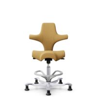 HÅG Capisco 8106 - Sirdal (GU) - Wolle - SRD320 - Ochre - Silber - 265 mm (Sitzhöhe 53-79cm) - Bodengleiter