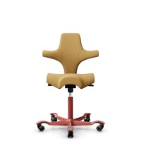 HÅG Capisco 8106 - Sirdal (GU) - Wool - SRD320 - Ochre - Blush Rose - 200 mm (seat height 46-64cm) - Soft castors for hard floors
