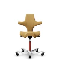 HÅG Capisco 8106 - Sirdal (GU) - Wool - SRD320 - Ochre - Blush Rose - 200 mm (seat height 46-64cm) - Soft castors for hard floors