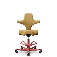 HÅG Capisco 8106 - Sirdal (GU) - Laine - SRD320 - Ochre - Blush Rose - 265 mm (hauteur d’assise 53–79 cm) - Roues dures pour sols souples