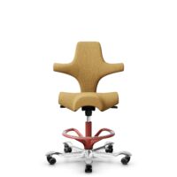 HÅG Capisco 8106 - Sirdal (GU) - Wool - SRD320 - Ochre - Blush Rose - 265 mm (seat height 53-79cm) - Soft castors for hard floors