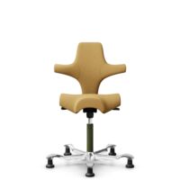 HÅG Capisco 8106 - Sirdal (GU) - Laine - SRD320 - Ochre - Moss Grey - 200 mm (hauteur d’assise 46–64 cm) - Patins