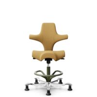 HÅG Capisco 8106 - Sirdal (GU) - Wool - SRD320 - Ochre - Moss Grey - 265 mm (seat height 53-79cm) - Glides