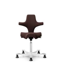HÅG Capisco 8106 - Sirdal (GU) - Lana - SRD480 - Chestnut - White - 200 mm (seat height 46-64cm) - Glides