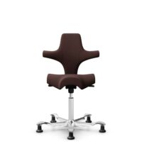 HÅG Capisco 8106 - Sirdal (GU) - Laine - SRD480 - Chestnut - Blanc - 265 mm (hauteur d’assise 53–79 cm) - Patins
