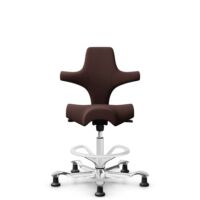 HÅG Capisco 8106 - Sirdal (GU) - Wool - SRD480 - Chestnut - White - 265 mm (seat height 53-79cm) - Glides