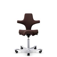HÅG Capisco 8106 - Sirdal (GU) - Wool - SRD480 - Chestnut - Silver - 150mm (seat height 40–55cm) - Hard castors for soft floors