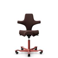 HÅG Capisco 8106 - Sirdal (GU) - Wolle - SRD480 - Chestnut - Blush Rose - 150mm (Sitzhöhe 40-55cm) - Weiche Rollen für harte Böden