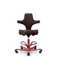 HÅG Capisco 8106 - Sirdal (GU) - Wool - SRD480 - Chestnut - Blush Rose - 265 mm (seat height 53-79cm) - Hard castors for soft floors