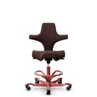 HÅG Capisco 8106 - Sirdal (GU) - Wolle - SRD480 - Chestnut - Blush Rose - 265 mm (Sitzhöhe 53-79cm) - Weiche Rollen für harte Böden