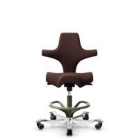 HÅG Capisco 8106 - Sirdal (GU) - Laine - SRD480 - Chestnut - Moss Grey - 200 mm (hauteur d’assise 46–64 cm) - Roues souples pour sols durs