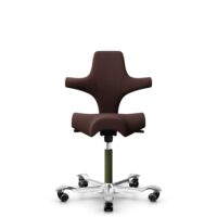 HÅG Capisco 8106 - Sirdal (GU) - Laine - SRD480 - Chestnut - Moss Grey - 265 mm (hauteur d’assise 53–79 cm) - Roues souples pour sols durs