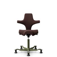 HÅG Capisco 8106 - Sirdal (GU) - Wool - SRD480 - Chestnut - Moss Grey - 265 mm (seat height 53-79cm) - Glides
