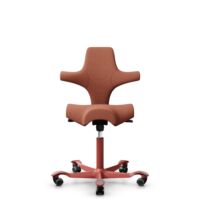 HÅG Capisco 8106 - Sirdal (GU) - Wolle - SRD630 - Brick red - Blush Rose - 200 mm (Sitzhöhe 46-64cm) - Harte Rollen für weiche Böden