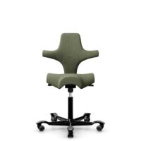 HÅG Capisco 8106 - Sirdal (GU) - Wool - SRD960 - Green - Black - 150mm (seat height 40–55cm) - Soft castors for hard floors