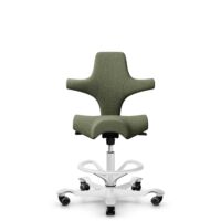 HÅG Capisco 8106 - Sirdal (GU) - Wool - SRD960 - Green - White - 265 mm (seat height 53-79cm) - Hard castors for soft floors