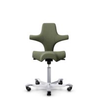 HÅG Capisco 8106 - Sirdal (GU) - Wełna - SRD960 - Green - Silver - 200 mm (seat height 46-64cm) - Soft castors for hard floors