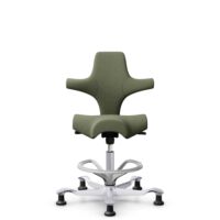 HÅG Capisco 8106 - Sirdal (GU) - Laine - SRD960 - Green - Argent - 200 mm (hauteur d’assise 46–64 cm) - Patins