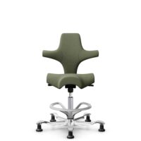HÅG Capisco 8106 - Sirdal (GU) - Wolle - SRD960 - Green - Silber - 265 mm (Sitzhöhe 53-79cm) - Bodengleiter