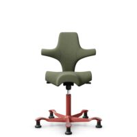 HÅG Capisco 8106 - Sirdal (GU) - Wool - SRD960 - Green - Blush Rose - 150mm (seat height 40–55cm) - Glides
