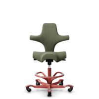 HÅG Capisco 8106 - Sirdal (GU) - Lana - SRD960 - Green - Blush Rose - 200 mm (seat height 46-64cm) - Hard castors for soft floors